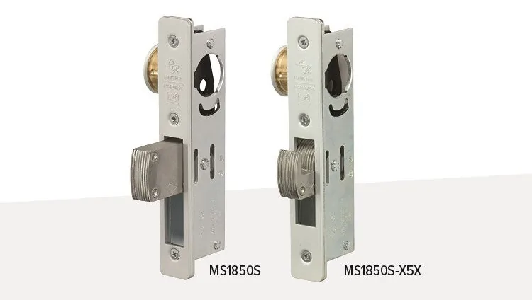 Adams Rite MS1850S deadlock and MS1850S-X5X hookbolt deadlock for narrow-stile aluminum doors