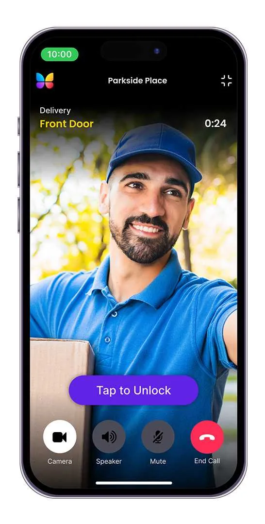 ButterflyMX resident app: video call and tap to unlock