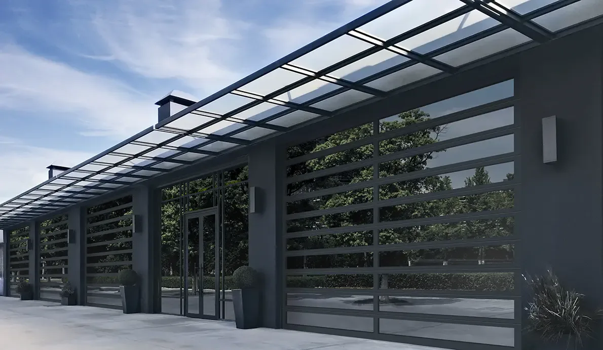Clopay Architectural Series aluminum full-view doors