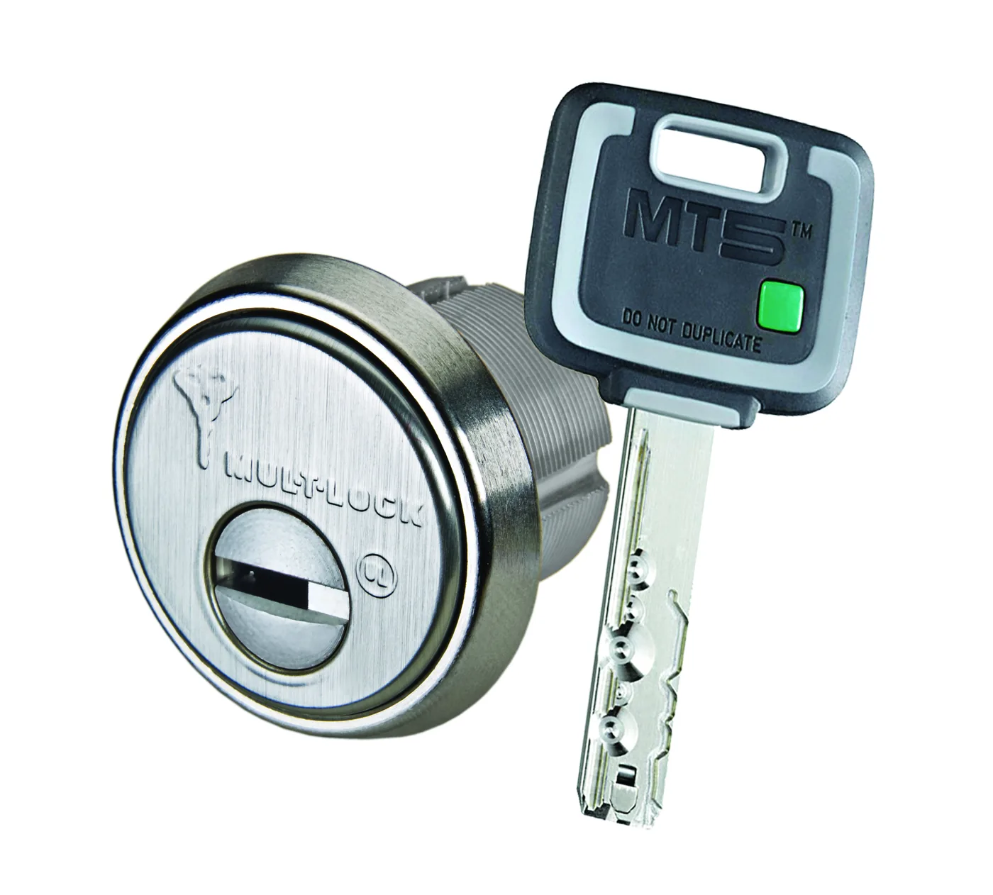 Mul-T-Lock MT5 mortise cylinder and key